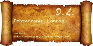 Debreczenyi Lantos névjegykártya